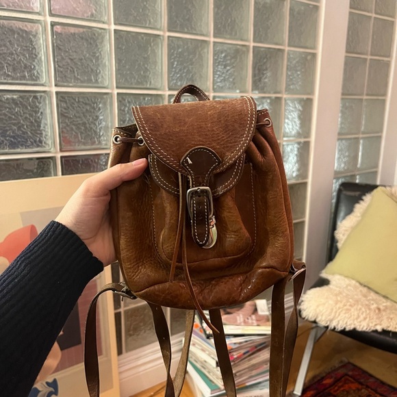 Roots Handbags - ROOTS vintage Leather Mini Backpack